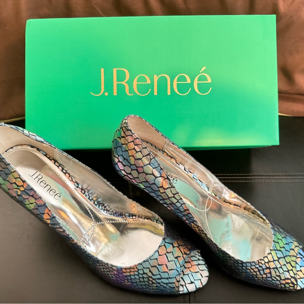 J. Renee iridescent shoe size 11 medium.